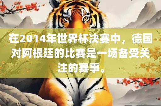 在2014年世界杯决赛中，德国对阿根吉安市靖泰电力工程有限公司廷的比赛是一场备受关注的赛事。