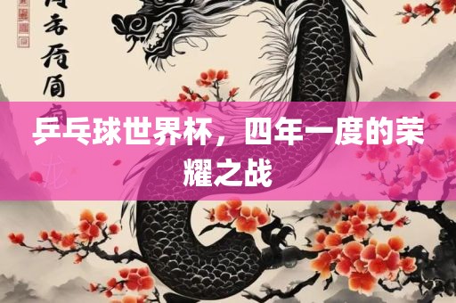 乒乓球世界杯，四年一度的荣耀之战