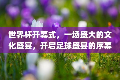世界杯开幕式，一场盛大的文化盛宴，开启足球盛宴的序幕
