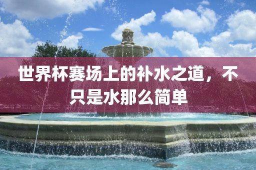 世界杯赛场上的补水之道，不只吉安市靖泰电力工程有限公司是水那么简单