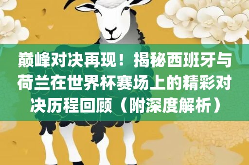 巅峰对决再现！揭秘西班牙与荷兰在世界杯赛场上的精彩对决历程回顾（附深度解析）