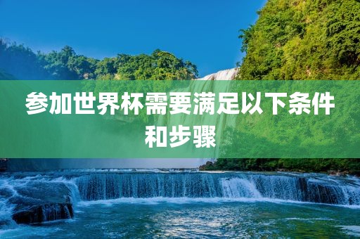 参加世界杯需要满足以下条件和步骤吉安市靖泰电力工程有限公司