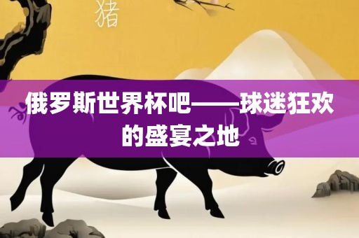 俄罗斯世界杯吧——球迷狂欢的盛宴之地