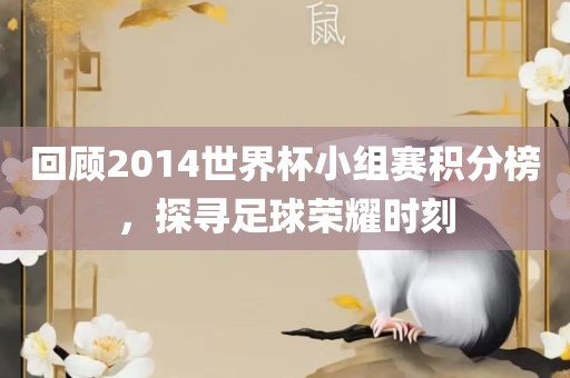 回顾2014世界杯小组赛积分榜，探寻足球荣耀时刻