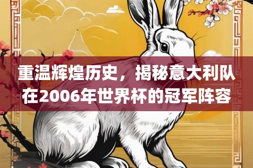重温辉煌历史，揭秘意大利队在2006年世界杯的冠军阵容