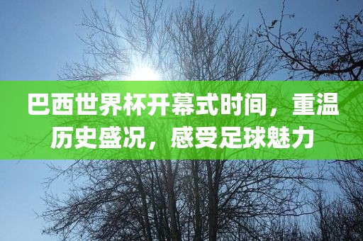 巴西世界杯开幕式时间，重温历史盛况，感受足球魅力