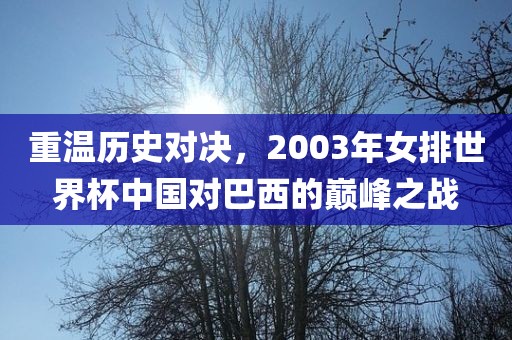 重温历史对决，2003年女排世界杯中国对巴西的巅峰之战