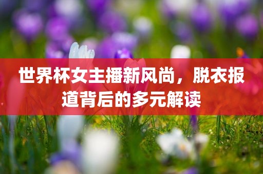 世界杯女主播新风尚，脱衣报道背后的多元解读