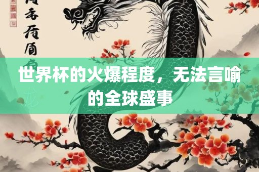 世界杯的火爆程度，无法言喻的全球盛事