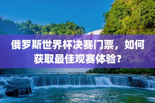 俄罗斯世界杯决赛门票，如何获取最佳观赛体验？