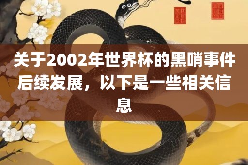 关于2002年世界杯的黑哨事件后续发展，以下是一些相关信息