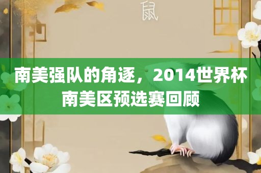 南美强队的角逐，2014世界杯南美区预选赛回顾