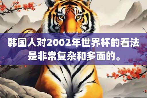 韩国人对2002年世界杯的看法是非常复杂和多面的。