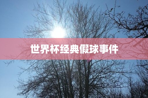 世界杯经典假球事件