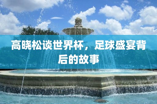 高晓松谈世界杯，足球盛宴背后的故事