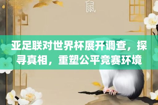 亚足联对世界杯展开调查，探寻真相，重塑公平竞赛环境