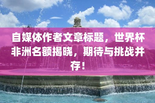 自媒体作者文章标题，世界杯非洲名额揭晓，期待与挑战并存！