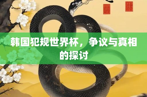 韩国犯规世界杯，争议与真相的探讨