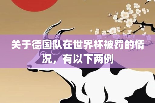 关于德国队在世界杯被罚的情况，有以下两例
