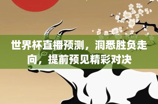 世界杯直播预测，洞悉胜负走向，提前预见精彩对决