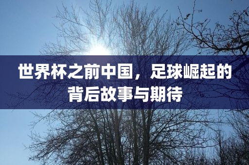 世界杯之前中国，足球崛起的背后故事与期待