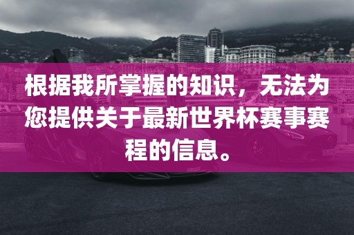 根据我所掌握的知识，无法为您提供关于最新世界杯赛事赛程的信息。