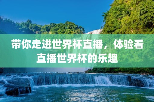 带你走进世界杯直播，体验看直播世界杯的乐趣