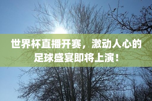 世界杯直播开赛，激动人心的足球盛宴即将上演！