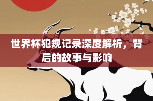 世界杯犯规记录深度解析，背后的故事与影响