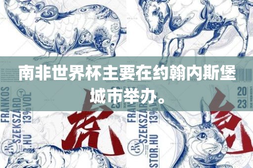 南非世界杯主要在约翰内斯堡城市举办。
